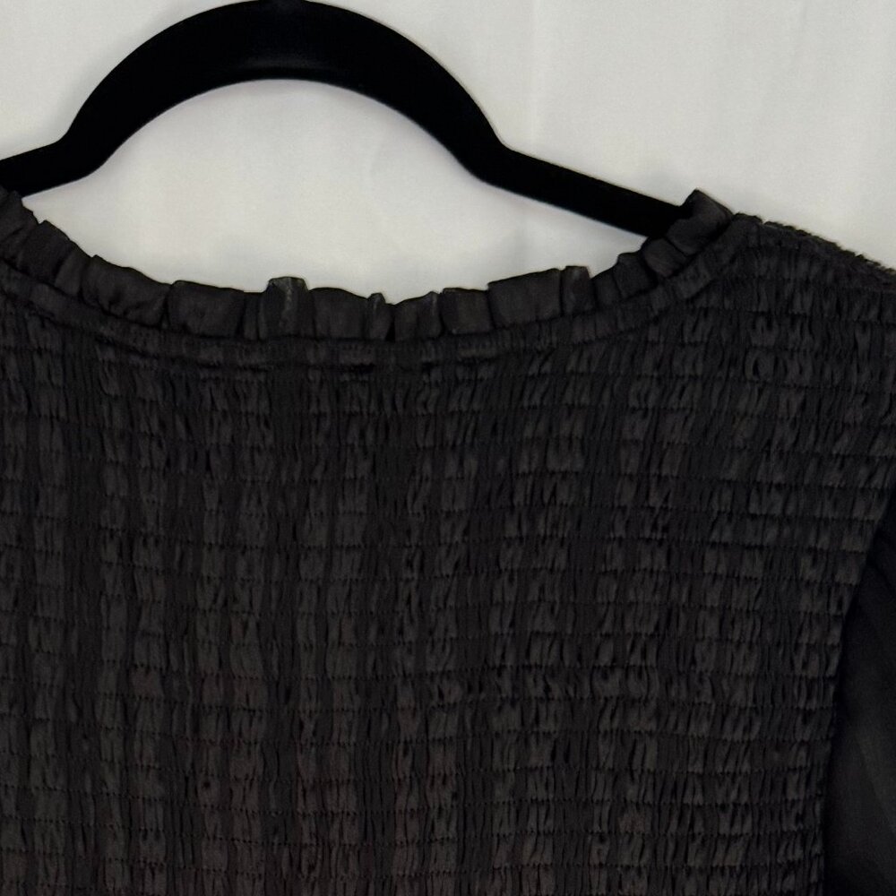 Silky going out crop top long silk striped sleeves chic great condition - L - Picture 4 of 5